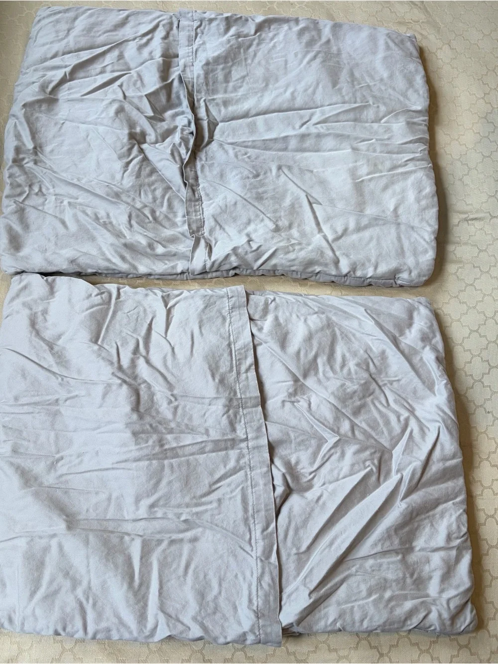 Pottery Barn 3 Piece Queen Gray Cotton Comforter Quilt Sheet Set & Standard Sham